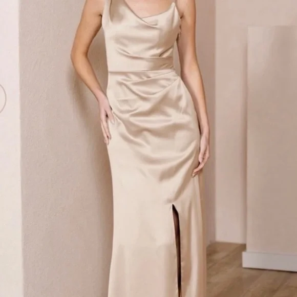 Revelry | Dresses | Revelry Champagne Satin Maxine | Poshmark Revelry | Dresses | Revelry Champagne Satin Maxine | Poshmark